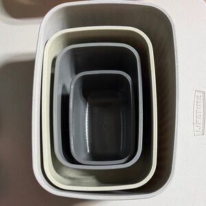 Gray and Cream storage like new